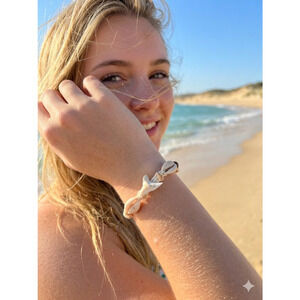 Shark Tooth and Cowrie Shell Macrame Boho Bracelet Coastal Jewlery